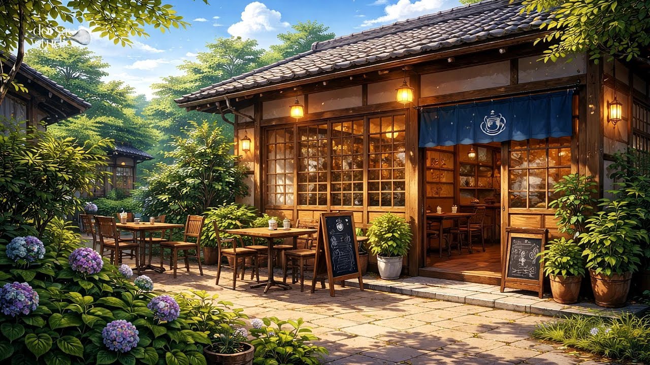 Japanese Cafe Lofi ☕ Calm Study & Work Beats in a Peaceful Garden