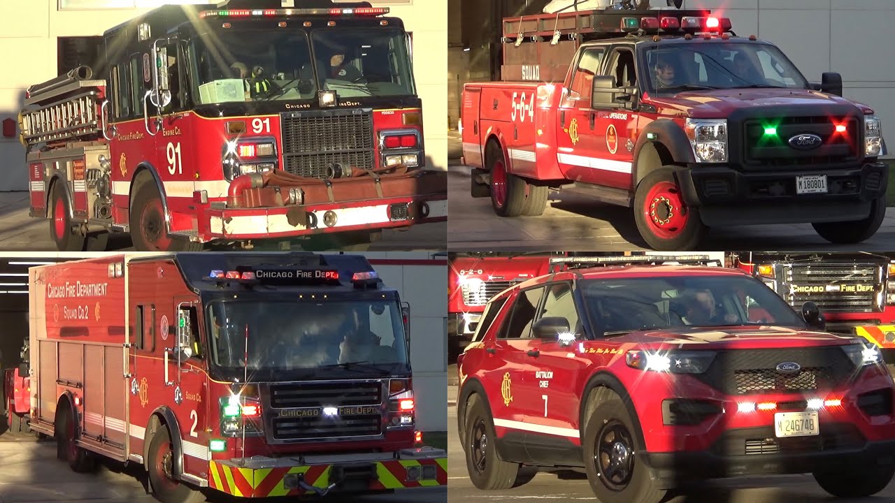 *FULL HOUSE* Chicago Fire Dept Engine 91, Battalion 7, & Squad 2 (5-6-4) Responding