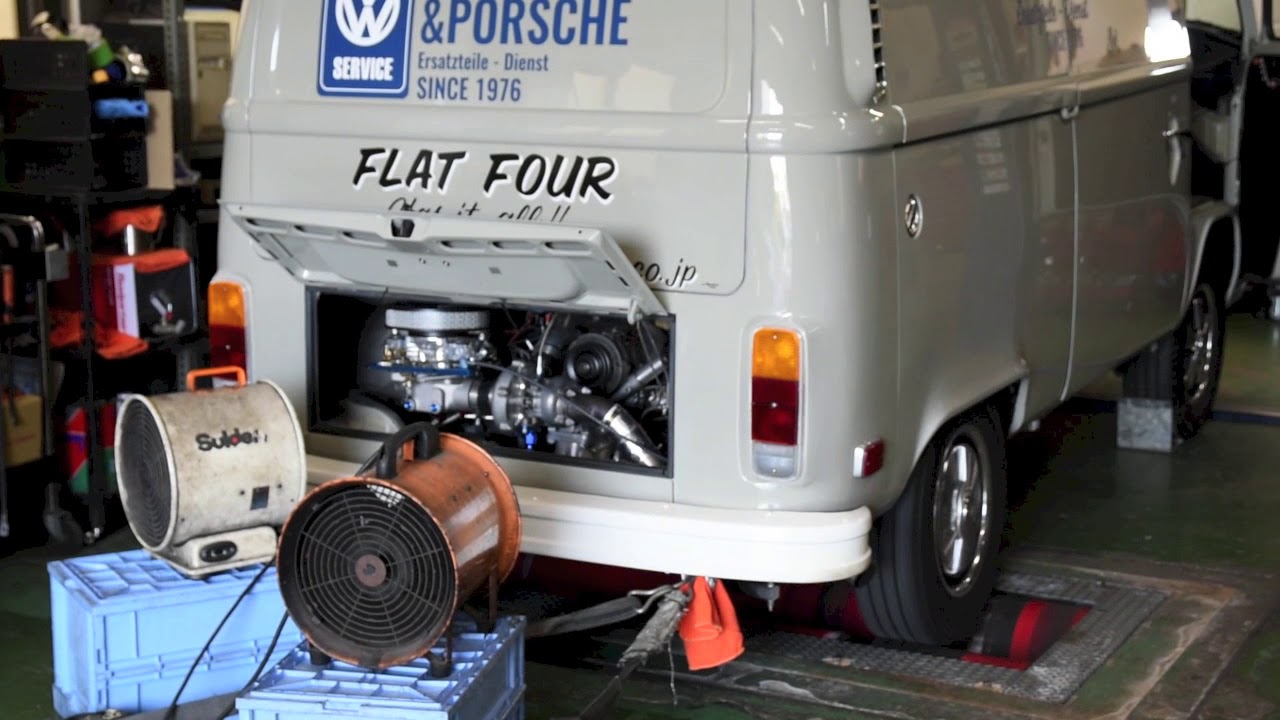 1974 TYPE-2 HIGH ROOF with RLR/FLAT4 TURBO CHARGER KIT ON DYNO！