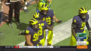 Channing Stribling pick-six - Michigan vs Hawaii