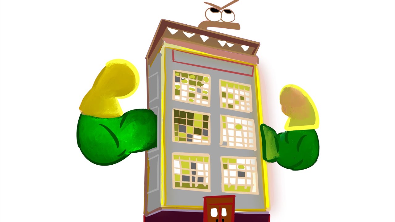 How to draw the factory monster building from Dogman’s movie