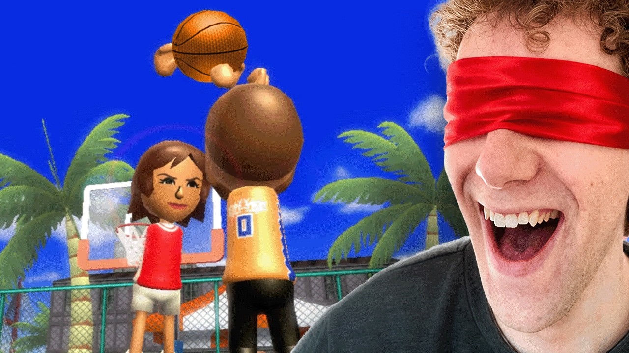 I Tried to Win a game BLIND in Wii Basketball