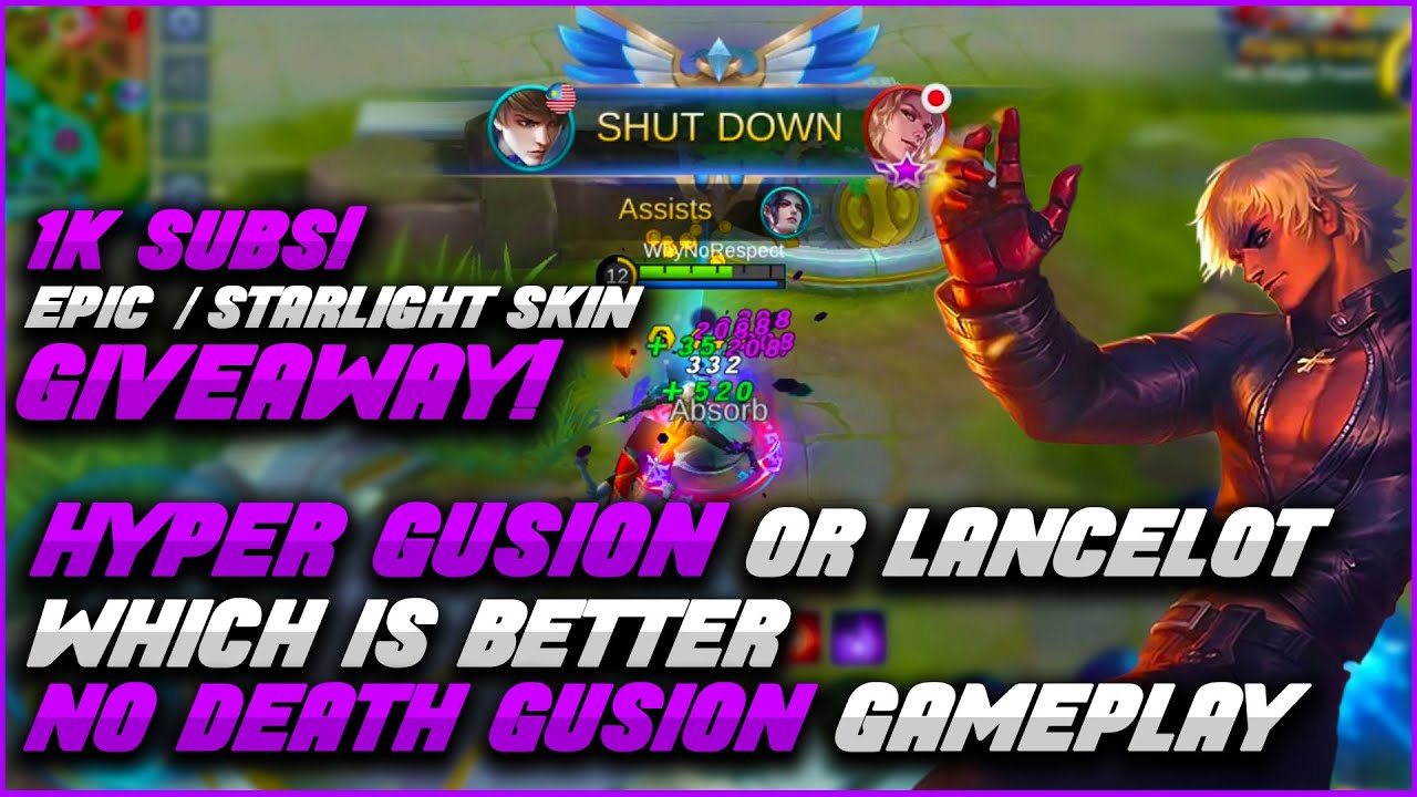 1K SUBS EPIC SKIN GIVEAWAY! | Hyper Gusion No Death Against Hyper Lancelot! | Mobile Legends