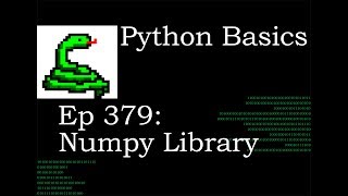 Python Basics Numpy Library