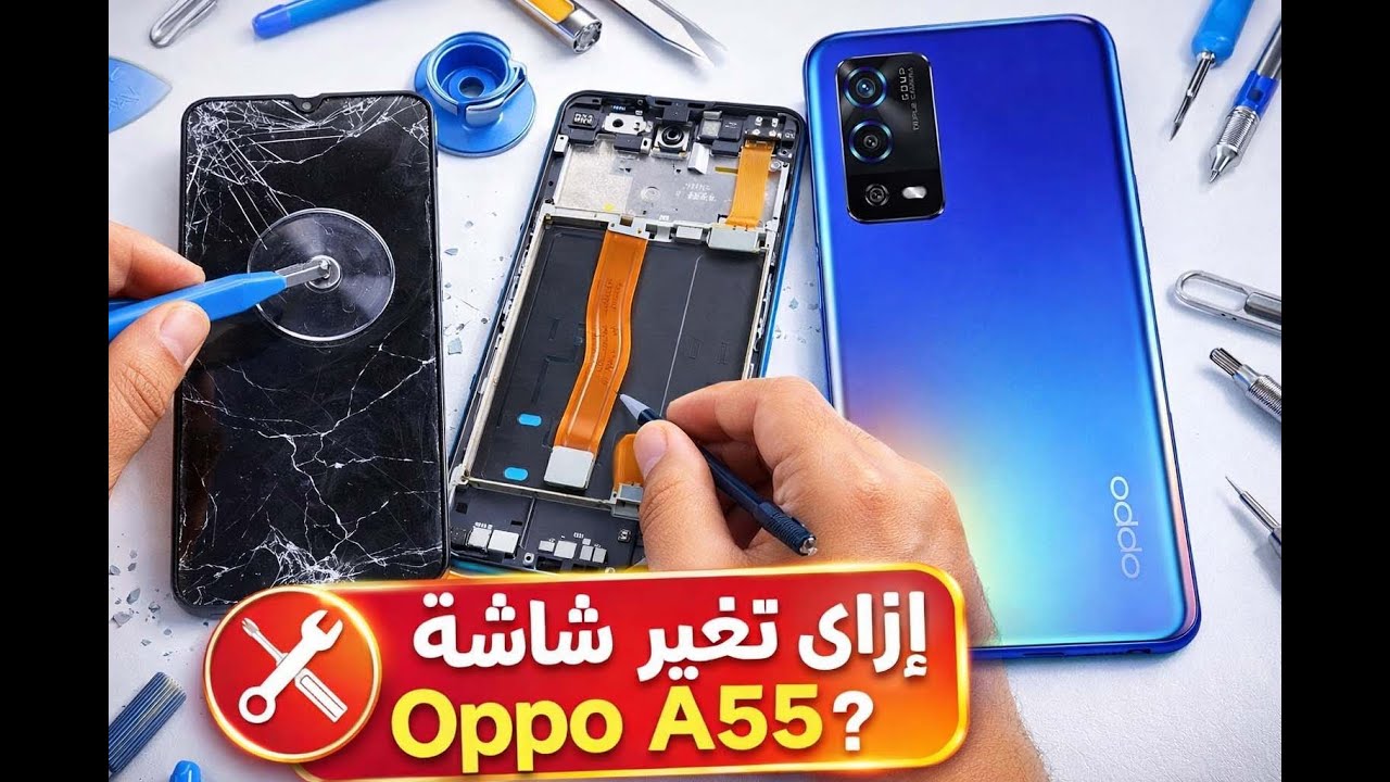 📱 شرح تغيير شاشة Oppo A55 خطوة بخطوة | للمبتدئين والمحترفين .