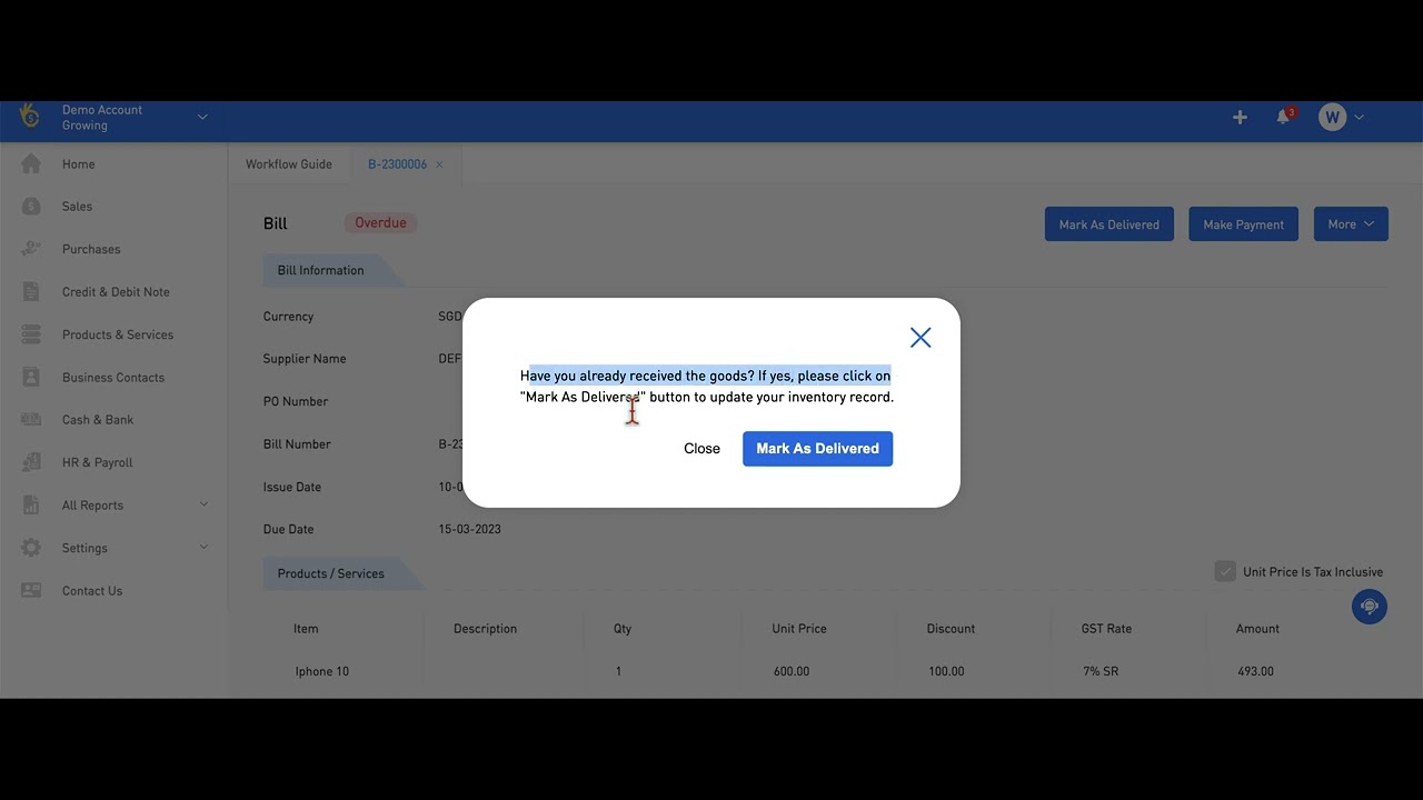 Q30 mark as delivered - YouTube