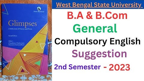 Compulsory (LCC-2) English Suggestion || 2nd Sem || WBSU || 2023
