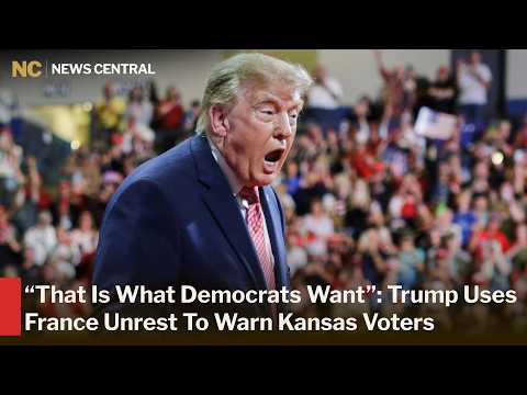 Trump Sounds Alarm Over France-Style Unrest as He Campaigns for Roger Marshall in Kansas | AC1W