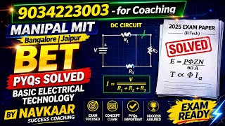 Unit 2 Ac circuit Last Minute BET Prep |Score High in BET #mitbangalore Manipal MIT 1st Year pyq sol