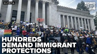 Hundreds march on Capitol Hill in Olympia demanding immigrant protections