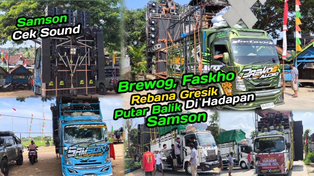 Brewog, Faskho & Rebana Gresik Putar Balik Di Depan Samson Audio❗Otw Garis Start Karnaval Tegaldowo