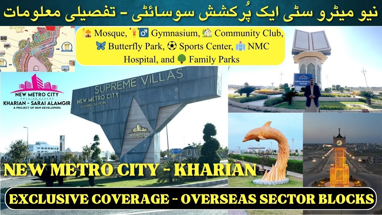 New Metro City Kharian-Sarai Alamgir | Overseas Supreme Block & Villas | Metro Marina Block | Plots