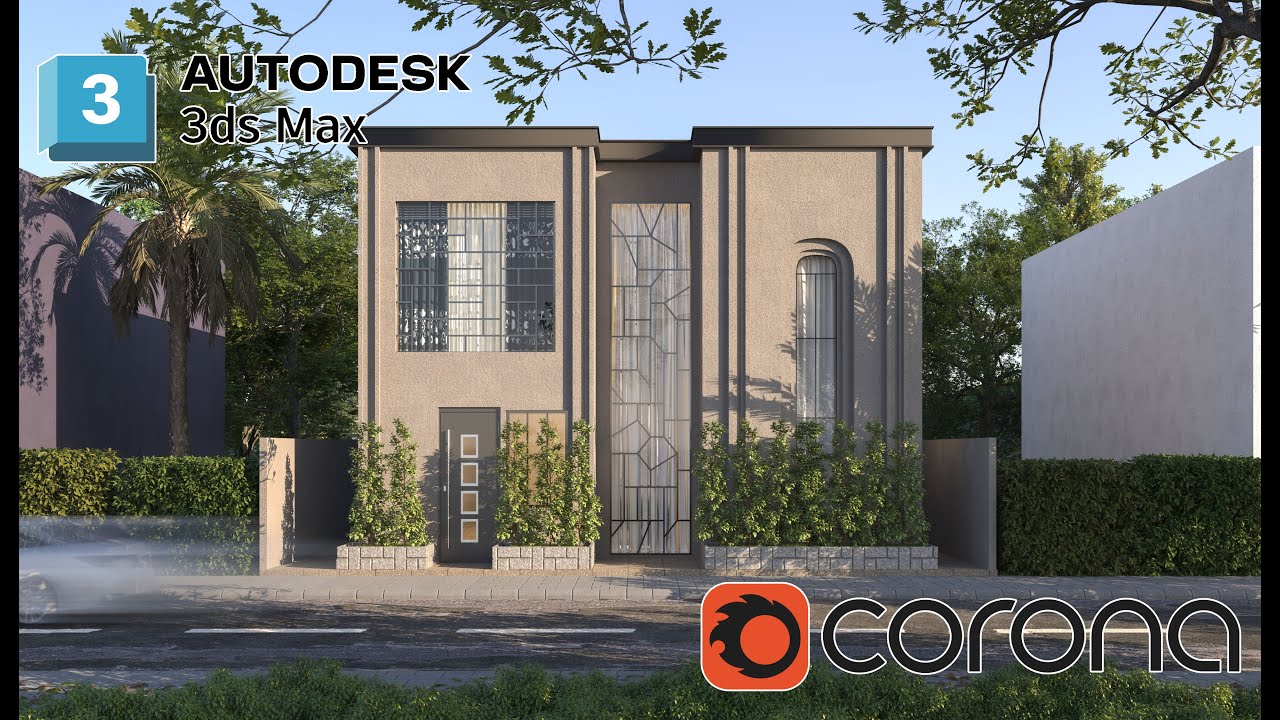 Exterior design in 3Ds max corona render | Exterior Villa in 3Ds max ...