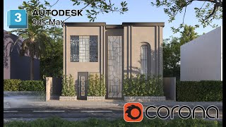 Exterior design in 3Ds max corona render | Exterior Villa in 3Ds max | Realistic Rendering in corona