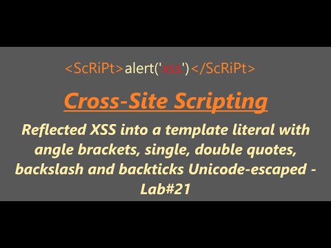 Reflected XSS into a template literal with angle brackets, ', ", \ and ` Unicode-escaped - Lab#21