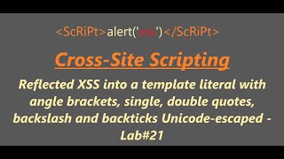 Famous Reflected XSS into a template literal with angle brackets, ', ", \ and ` Unicode-escaped - Lab#21 Net Worth