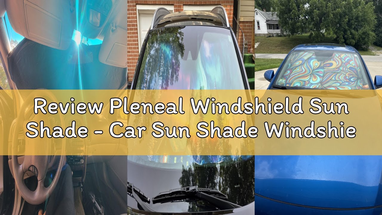 Review Pleneal Windshield Sun Shade - Car Sun Shade Windshield, Reflector Sunshade Offers Ultimate P