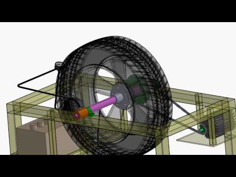 SolidWorks Animation for Test bench of Air filling into tires during rotation