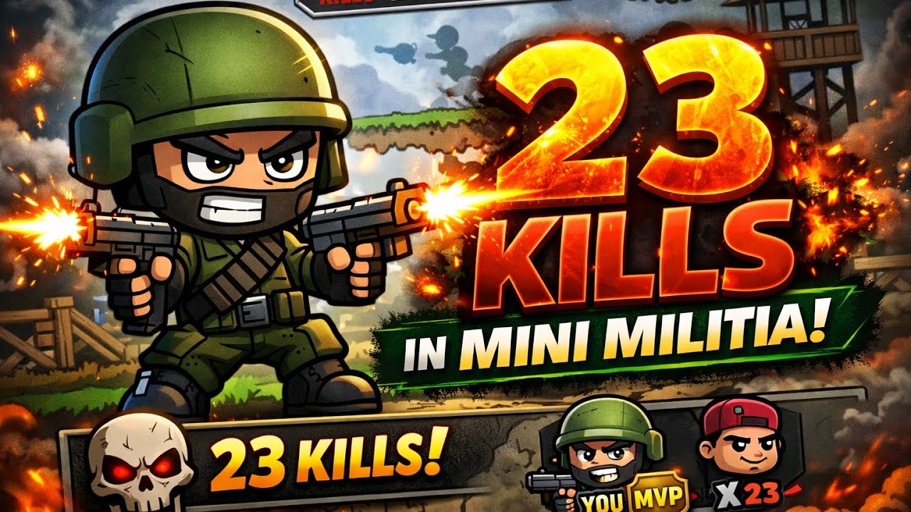 I did 23 kills in mini militia gameplay 