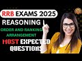🔥 MOST EXPECTED TOP 20 ORDER AND RANKING QUESTIONS WITH SOLUTIONS | FOR RRB GROUP D 2025 EXAM 🎯
