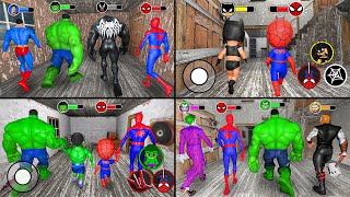 Playing As Spiderman Family Vs Batman Family Vs Hulk Family In Granny House Megamix