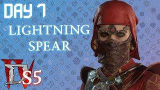 [SSF] Sorcerer Lightning Spear Leveling & Chill Day 7 | !maxroll !build #DiabloPartner