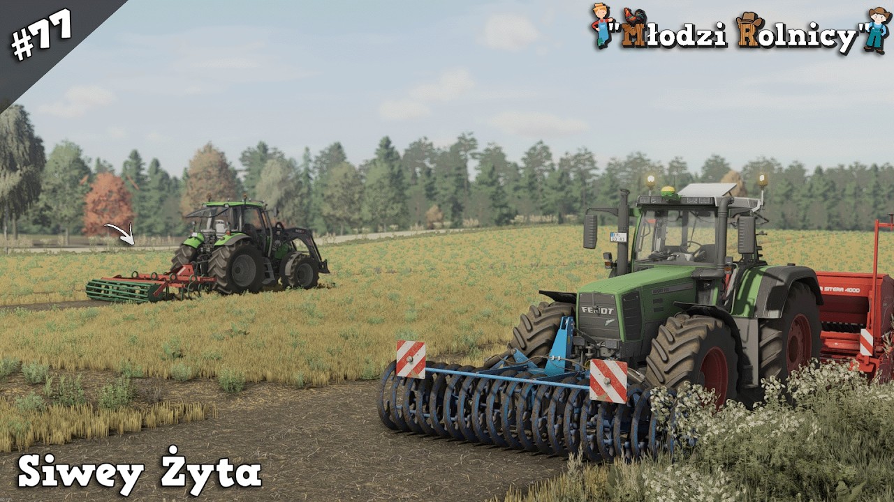 👨‍🌾"Młodzi Rolnicy"[#77]│FS22│😮SIEWY ŻYTA NA ZIELONKĘ🤨SPRZEDAŻ SŁOMY😮TO KONIEC KONI NA MŁODYCH😟