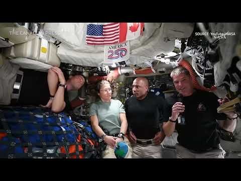 Canadian astronaut Jeremy Hansen answers questions in space