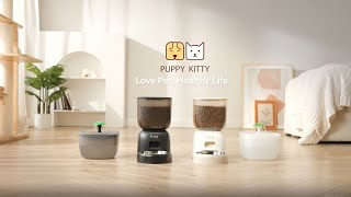En- Puppy Kitty Automatic Cat Feeders, 4L Cat Food Dispenser Over 180-Day Battery Life, 1-4 Meals
