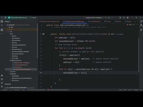 Write a Java program to find the Smallest and Second smallest in an array