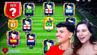 MONTEI UM NOVO TIME NA CONTA DA MINHA NAMORADA no FC MOBILE