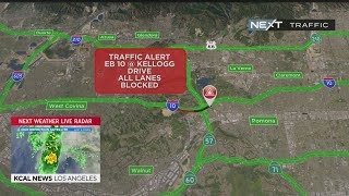Full freeway closure of eastbound I-10 in Pomona area