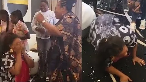 TEARS ROLL DOWN FROM WUNMI TORIOLA EYES AS TOPE ALABI SURPRISE TO WAKE HER FROM BED ON HER BIRTHDAY