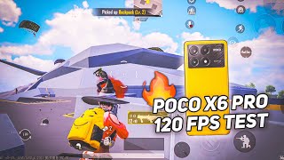 NEW UPDATE GAMEPLAY POCO X6 PRO 120 FPS TEST WITH FPS METRE HEATING TEST PUBG BGMI GAMEPLAY 💥 2024 🔥