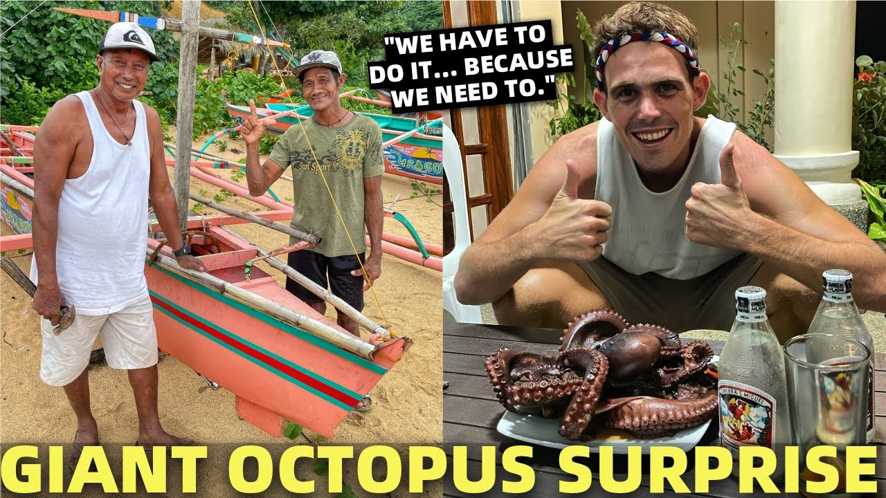 GIANT OCTOPUS ADOBO SURPRISE - Filipino Fisherman In Bicol  We Bought Them Boats