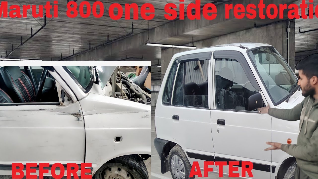 Maruti Suzuki 800 Car full Denting Painting Process repaint car