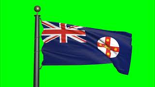 Flag of New South Wales - Waving flag Green Screen | Motion background | 4K UHD | Royalty Free