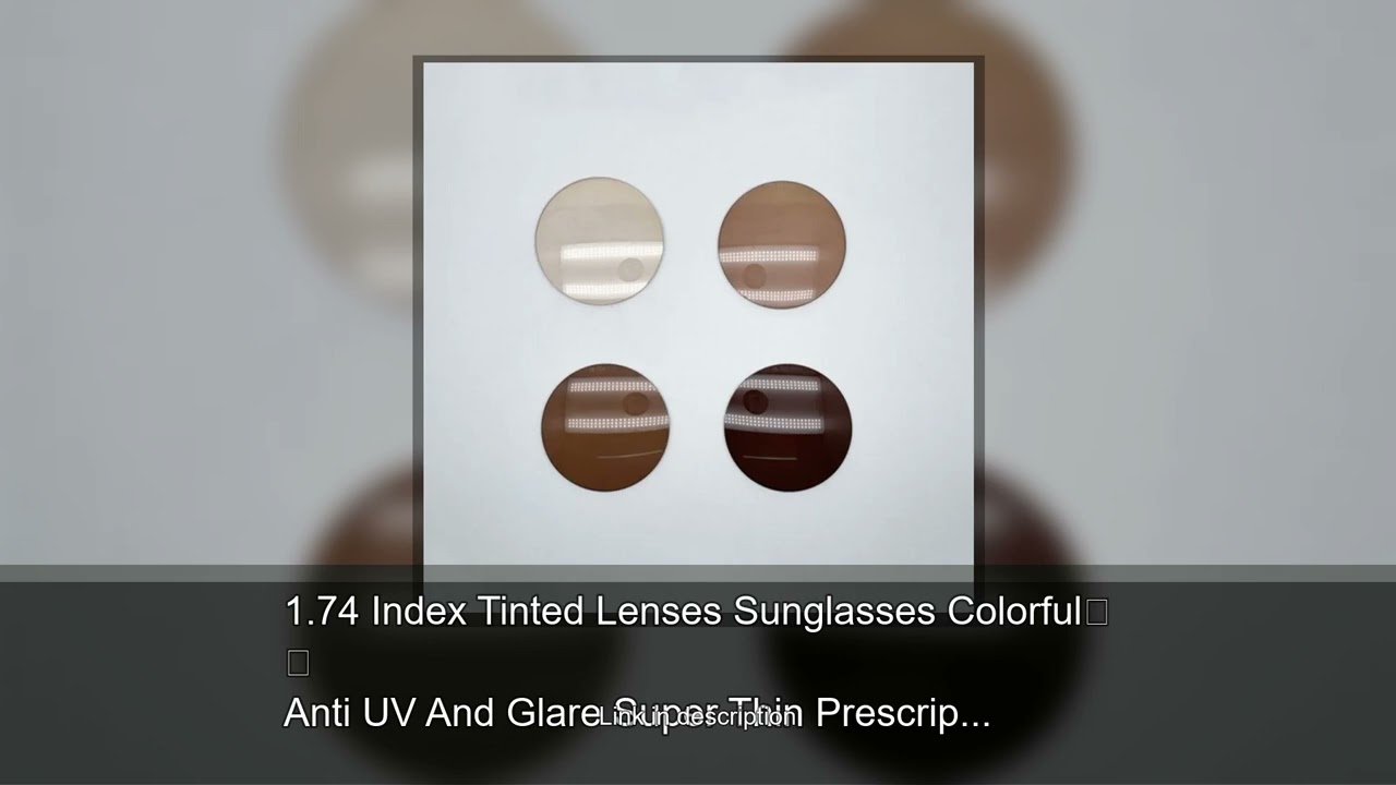 1.74 Index Tinted Lenses Sunglasses Colorful Anti UV And Glare Super Thin Prescripton Suitable