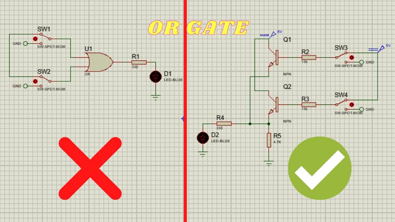 or gate similien in Proteus - YouTube