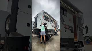 It rained on the first day I moved into my new RV #RVTravel #RVTourism #RVLife