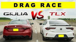 New Acura TLX vs Alfa Romeo Giulia Q4 Ti Drag and Roll Race