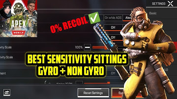 APEX LEGENDS MOBILE ⚡BEST SENSITIVITY SETTINGS FOR GYRO AND NON GYRO | ZERO RECOIL ✅