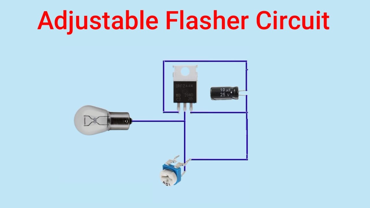 Flasher light circuit || How to make adjustable flasher circuit