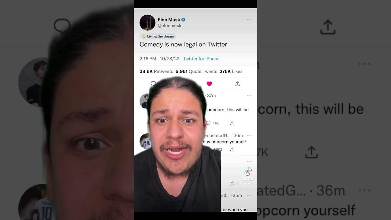 Elon Musk says Comedy is Now Legal on Twitter #shorts