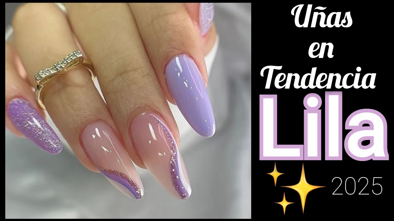 UÑAS EN TENDENCIA COLOR LILA 2025 #uñaslila #nailart #polishnails #trendnails #uñas2025 #uñasdemoda