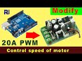 Hack: modify 20A DC 10-60V PWM  Motor Speed Controller and control with Arduino