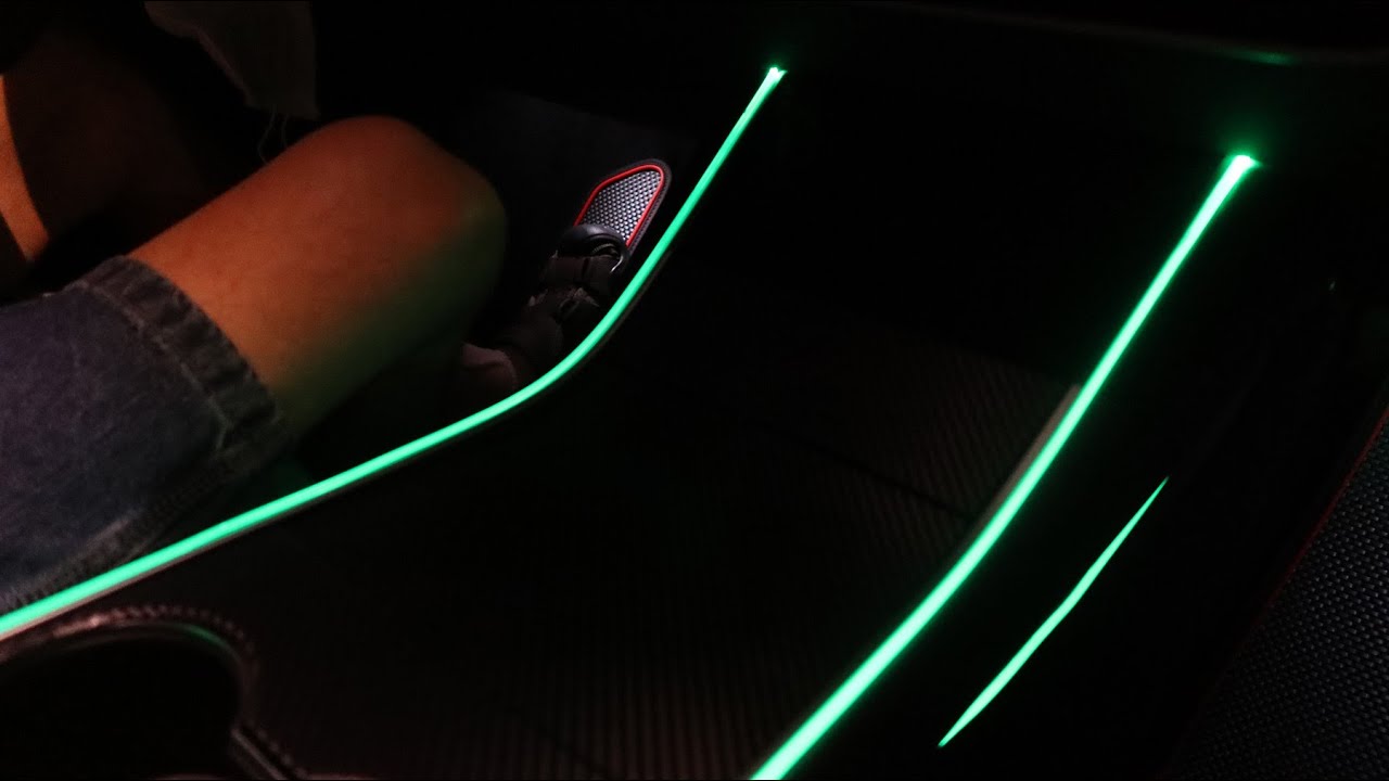 Day 1172 Tesla Ruby Fiber Optic Lights Model Y