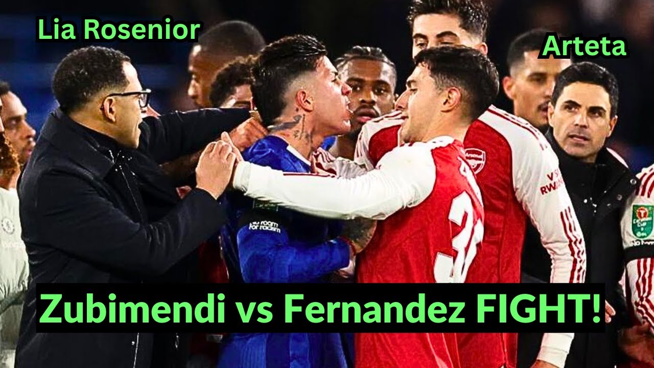 Martín Zubimendi crazy FIGHT with Enzo Fernández at full time | Arsenal news