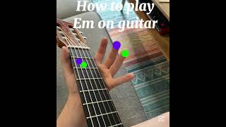 How to play Em on guitar #easy #guitar #guitartutorial