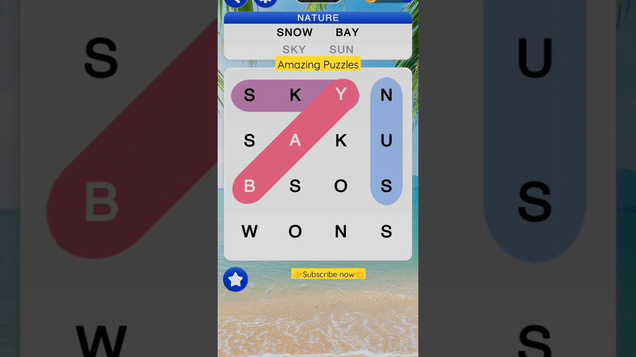 Words search puzzle the nature.